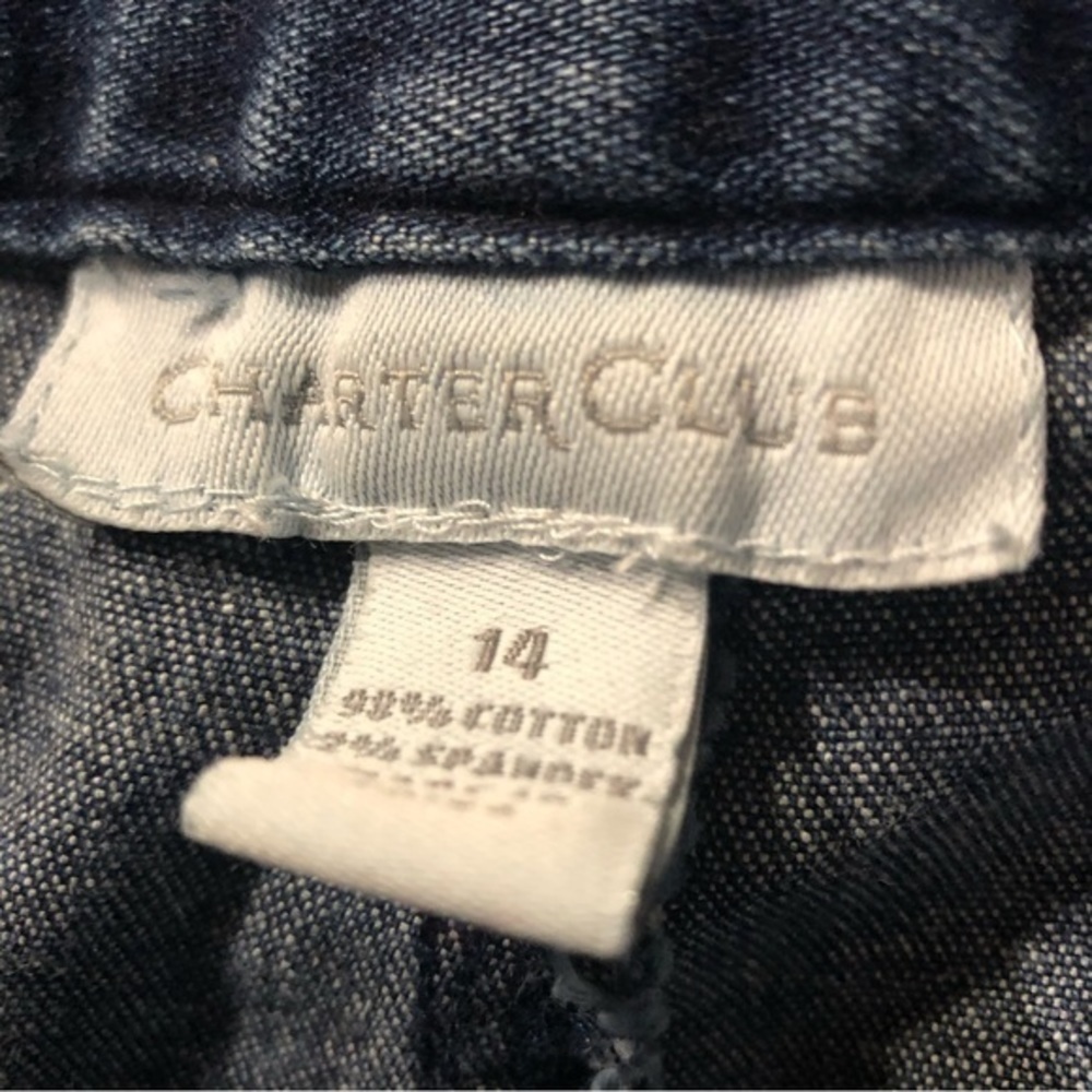 Charter Club Long Denim Shirt Size 14 - Picture 3 of 3